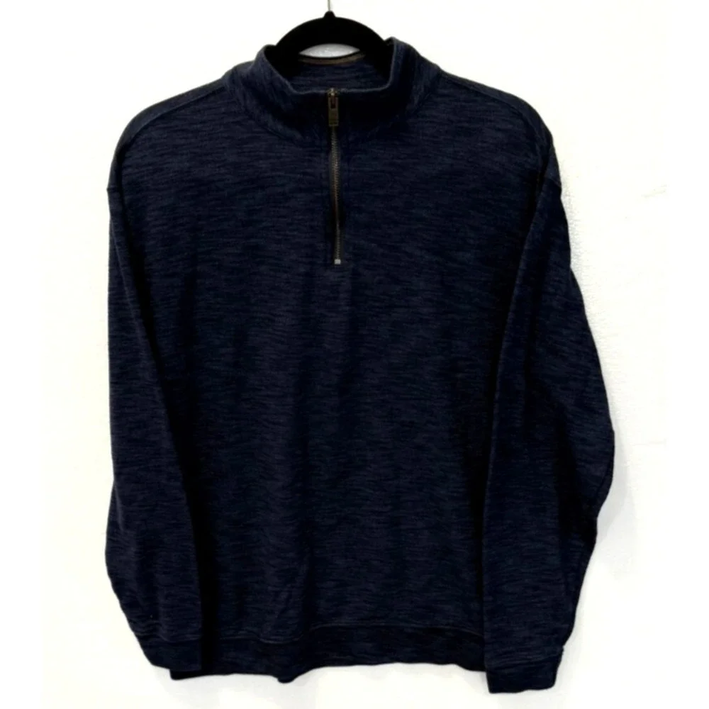Men's Rowm Quarter Zip Navy‎ Blue Pullover Size Large
